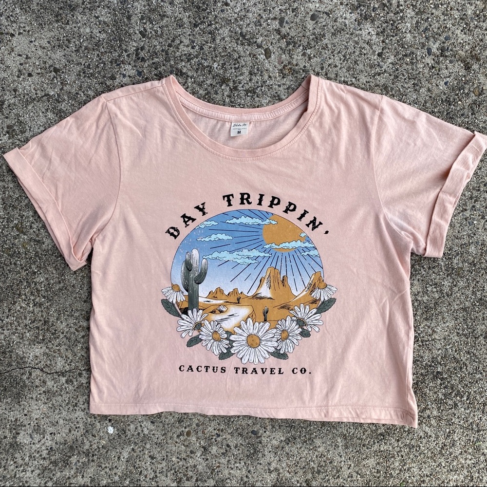 Cropped Screen Print Tee
